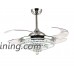 Siljoy 42" Chrome Retractable Ceiling Fans with Lights and Remote Invisible Crystal Chandelier Fan Dimmable - B07CHP3XPB